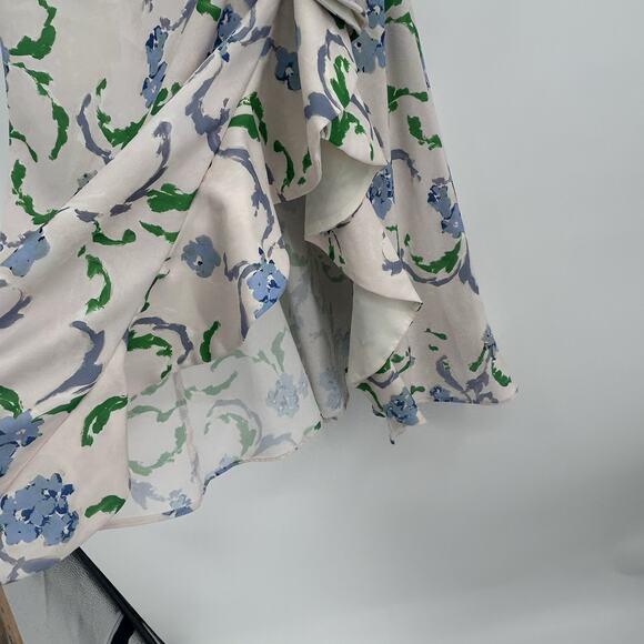 Prabal Gurung x RTR Dress Womens Size 4 Collective Floral Side Ruffle Midi Ivory - Picture 10 of 15